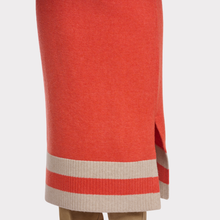 Load image into Gallery viewer, Red sweater with a beige band on a white background
