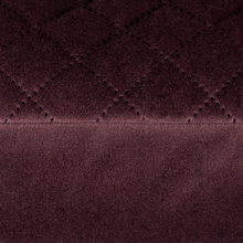Load image into Gallery viewer, A close up side profile product shot of the Erin Diamond Cushion in Aubergine that has a crisscross diamond pattern on one side and a plain pattern on the other side
