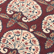 Load image into Gallery viewer, A close up product shot of the Persia Cushion in Aubergine with a Persian design 
