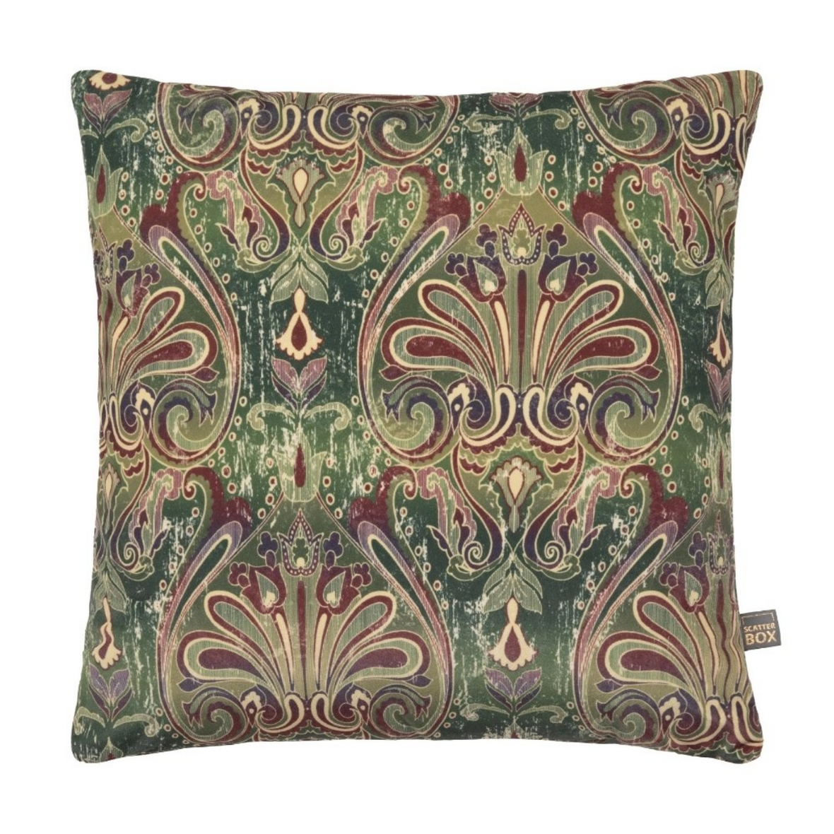 Vintage Damask Cushion | Green / 45cm x 45cm