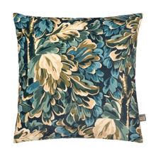 Load image into Gallery viewer, A product shot of the Scatterbox Vintage Leaf Green Cushion front view
