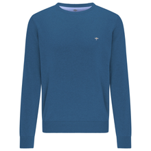 Load image into Gallery viewer, Front view of Fynch‑Hatton Roundneck, in Azure , with a white background.
