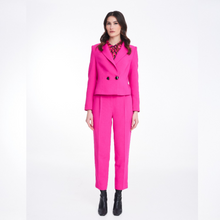Load image into Gallery viewer, A model wearing the Badoo Fuschia Box Jacket.
