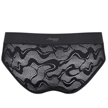 Load image into Gallery viewer, A product shot of the back of the Sloggi Go Allround Lace Hipster in Black. 
