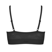 Load image into Gallery viewer, A product shot of the back of the Sloggi Go Allround Lace P Bralette in Black. 
