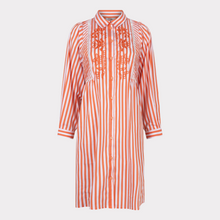 Load image into Gallery viewer, Esqualo Stripe Dress With Embroidery Detail
