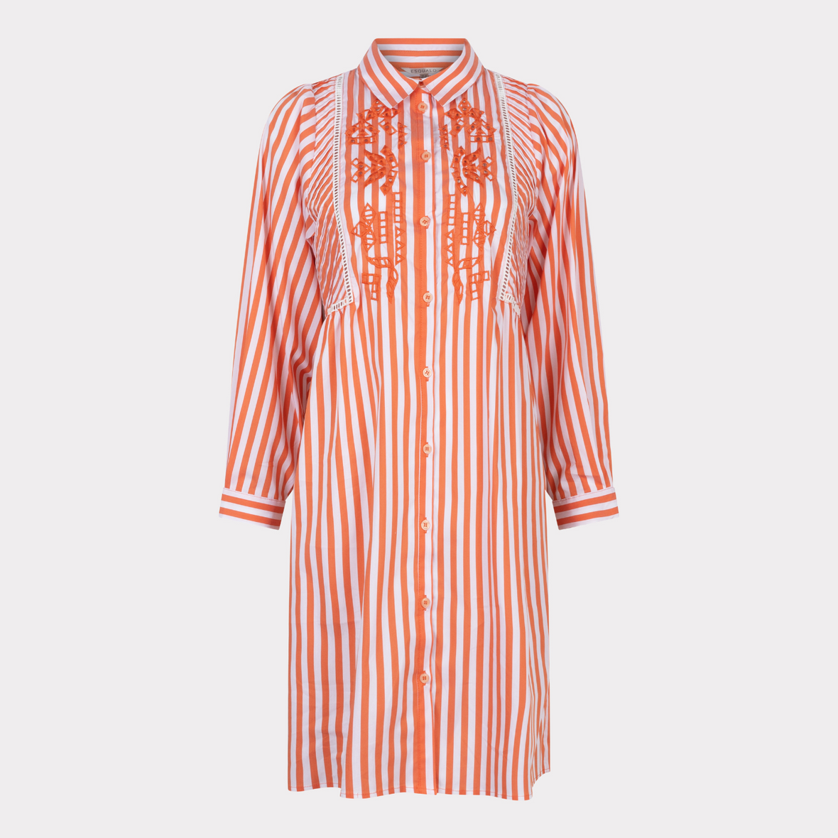 Esqualo Stripe Dress With Embroidery Detail