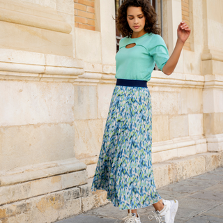 Esqualo Pleated Skirt | Bayside Print