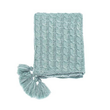 Load image into Gallery viewer, Patchwork Knit Mint Throw | 130cm x 170cm
