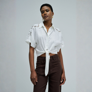 Lady in White Shirt with Jeans 