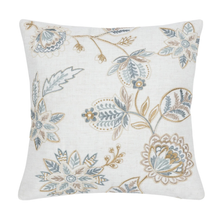 Load image into Gallery viewer, Decorative pillow with floral embroidery on a white background
