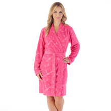 Load image into Gallery viewer, Slenderella Floral Towelling Belted Robe | Raspberry
