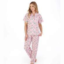 Load image into Gallery viewer, Slenderella Tropical Flower Print Tailored Woven Pyjama | Pink
