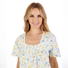 Load image into Gallery viewer, Slenderella Watercolour Floral Print Woven Nightdress | Blue

