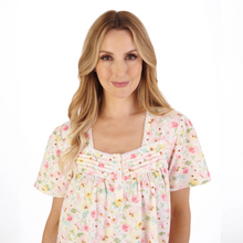 Load image into Gallery viewer, Slenderella Watercolour Floral Print Woven Nightdress | Pink
