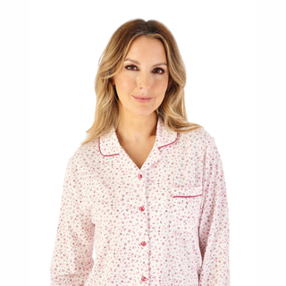 Slenderella Long Sleeve Ditsy Jersey Pyjamas