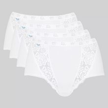 Load image into Gallery viewer, A product shot of the Sloggi Chic Maxi 4 Pack Brief in White.
