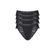 Load image into Gallery viewer,  A product shot of the Sloggi Chic Tai Brief 4 pack in Black. 
