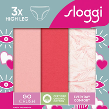 Load image into Gallery viewer, Sloggi Go Crush High Leg 3 Pack Brief | Pink/Coral/Print
