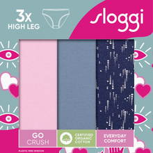 Load image into Gallery viewer, Sloggi Go Crush High Leg 3 Pack Brief | Pink/Denim/Navy
