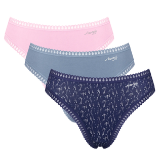 Sloggi Go Crush High Leg 3 Pack Brief | Pink/Denim/Navy