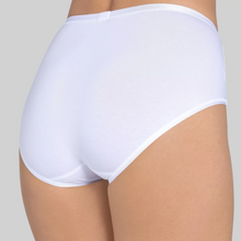 Load image into Gallery viewer, A model showing the back of the Sloggi Romance Maxi Brief in White. 
