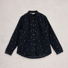 Load image into Gallery viewer, Front view of White Stuff Sophie Cord Shirt, in multi Grey, with a light grey background.
