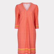 Load image into Gallery viewer, esqualo beaded neckline dress in coral print
