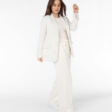 Load image into Gallery viewer, female model wearing offwhite tweed blazer
