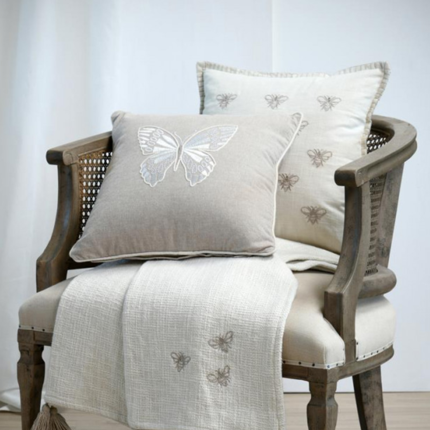 Cushions in a chair setting 