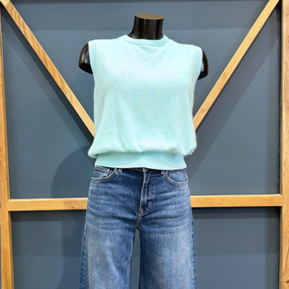 Twns The Label Sleeveless Round-Neck Jumper | Aqua