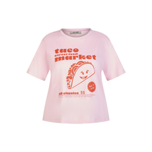 Load image into Gallery viewer, taco logo on Tshirt on white background 
