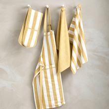 Load image into Gallery viewer, Wide Stripe Tea Towel Honeydew Set of 2
