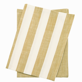 Wide Stripe Tea Towel Honeydew Set of 2