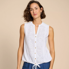 Load image into Gallery viewer, Tulip Jersey Sleeveless Shirt | Ivory / Pink / Blue
