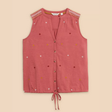 Load image into Gallery viewer, Tulip Jersey Sleeveless Shirt | Ivory / Pink
