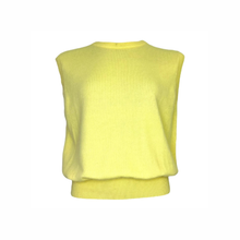 Load image into Gallery viewer, Front view of Twins Sleeveless Round-neck Jumper in Butter Yellow
