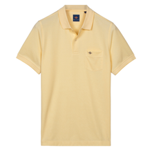Load image into Gallery viewer, Front of Yellow Baileys Stretch Polo w/Pocket, with a white background.
