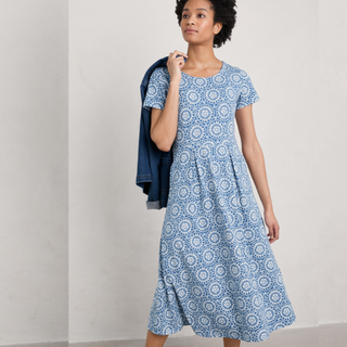 Seasalt Veronica Dress | Crochet Blue Sunflower