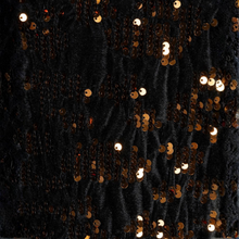 Load image into Gallery viewer, A close-up view highlights the EsQualo Velour Jacket’s soft, plush texture and intricate sequin detailing. The shimmering embellishments catch the light beautifully, adding depth, sparkle and a luxurious finish to the design.
