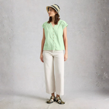 Load image into Gallery viewer, Mint top on model with cropped trousers 
