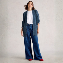 Load image into Gallery viewer, White Stuff Erin Long Line Dark Blue Cardi

