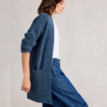 Load image into Gallery viewer, White Stuff Erin Long Line Dark Blue Cardi
