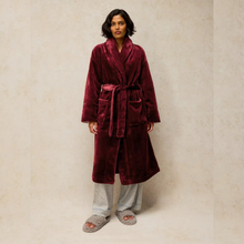 Load image into Gallery viewer, Lady in robe with pj and slipper 
