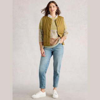 White Stuff Talia Yellow Print Jumper