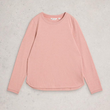 Load image into Gallery viewer, Pink long-sleeve shirt on a light gray background

