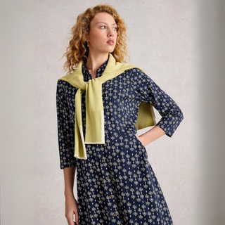 Whitestuff Rua Jersey Shirt Navy Print Dress