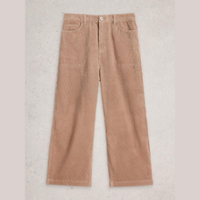 Load image into Gallery viewer, Pair of brown corduroy pants on a light gray background
