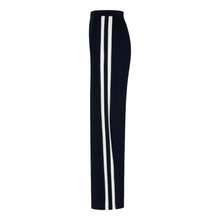 Load image into Gallery viewer, Side view of Esqualo Wide Stripe Modal Trousers in the colour Navy, with a white background.
