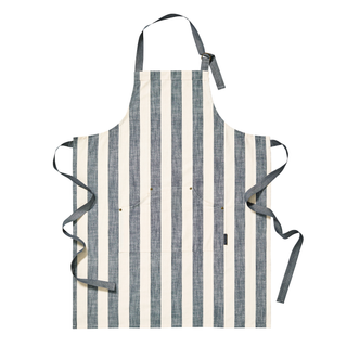 Wide Stripe Apron | Flint Blue